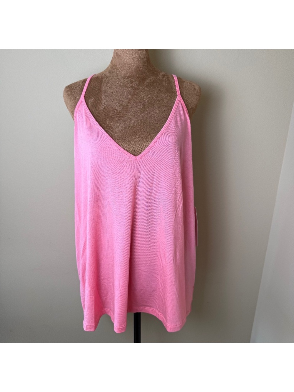NWT Athleta Nighttime Bliss Sleep Cami Womens 1X Pink Pajama Shirt Tank Top NEW